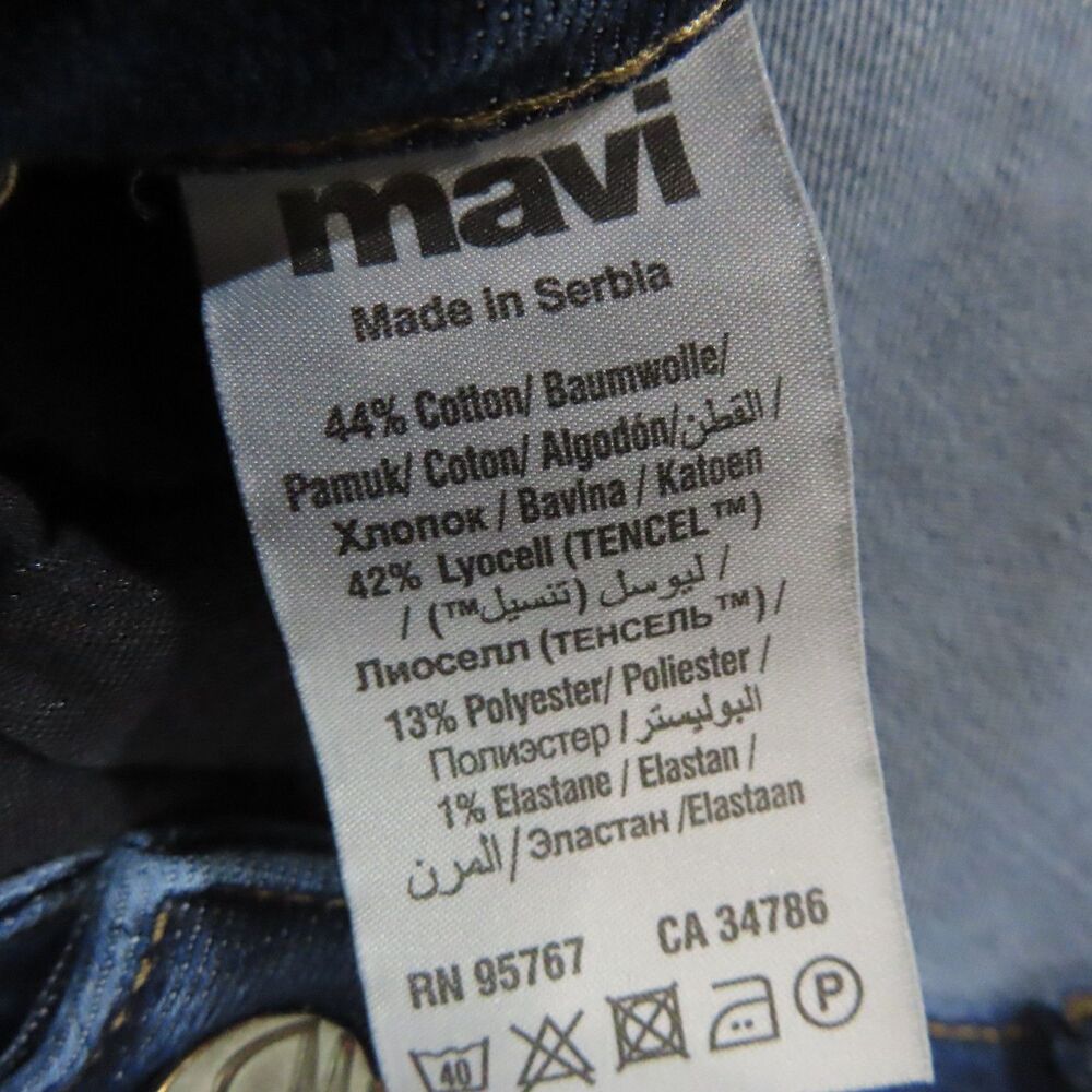 Mavi Jeans Alexa Womens 34 Mid Rise‎ Skinny Denim Stretch Cotton Blend Dark Wash - Picture 11 of 13
